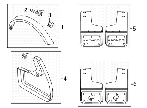 2021 Ford Bronco Exterior Trim - Quarter Panel Diagram