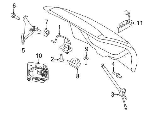 2012 Lincoln MKX Lift Gate - Lock & Hardware Diagram