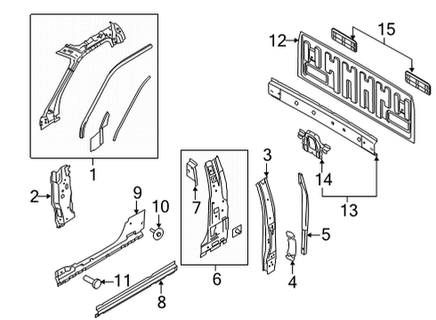 2023 Ford F-150 Back Panel, Hinge Pillar Diagram 4 - Thumbnail