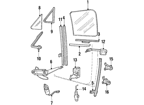 1986 Ford Bronco Front Door Diagram