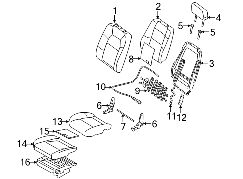 2007 Mercury Mountaineer Front Seat Components Diagram
