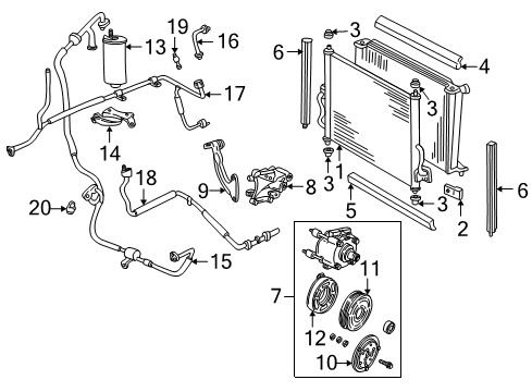 2005 Mercury Monterey A/C Condenser, Compressor & Lines Diagram