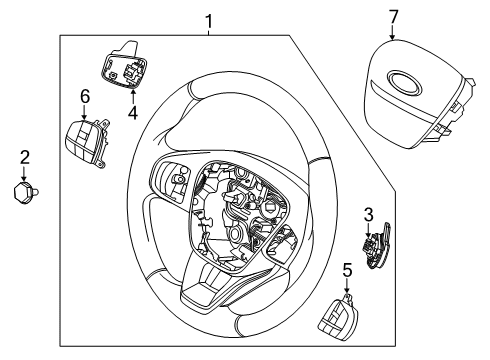 2021 Ford Escape Steering Wheel Diagram for LJ6Z-3600-RC
