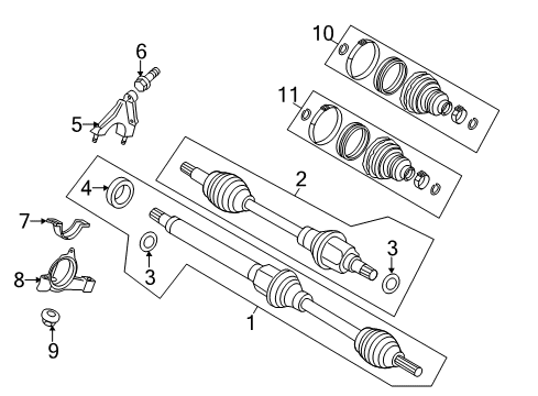 2019 Ford Fiesta Drive Axles - Front Diagram