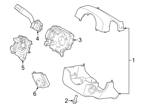 2022 Ford F-150 Lightning Shroud, Switches & Levers Diagram