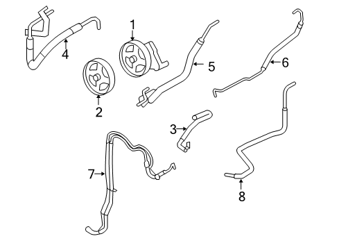 2006 Ford F-250 Super Duty P/S Pump & Hoses, Steering Gear & Linkage Diagram
