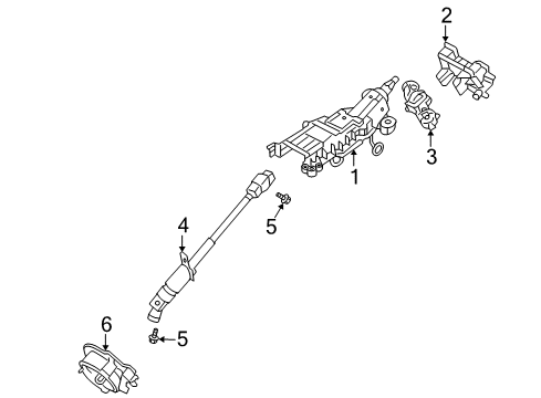 2005 Mercury Montego Column Housing, Upper Diagram for 5F9Z-3F791-AA