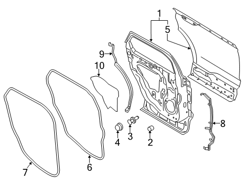2021 Lincoln Nautilus Door & Components Diagram