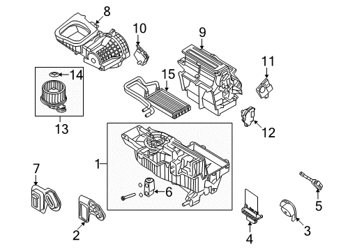2009 Ford Taurus X A/C Evaporator Components Diagram