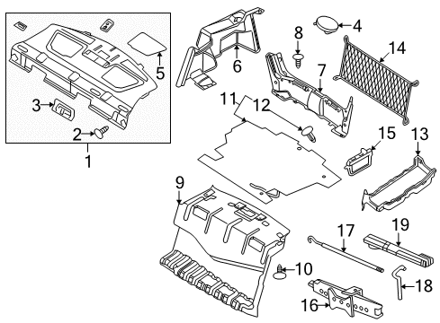 2011 Mercury Milan Cargo Net, Rear Diagram for 6E5Z-54550A66-A