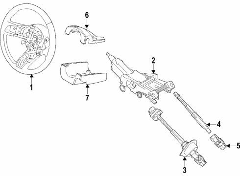 2021 Ford Mustang Steering Wheel Diagram for JR3Z-3600-HB