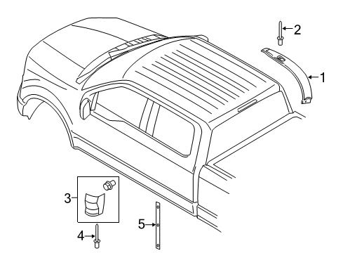 2019 Ford F-150 Exterior Trim - Cab Diagram