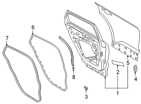 2022 Ford Bronco Sport Door & Components Diagram