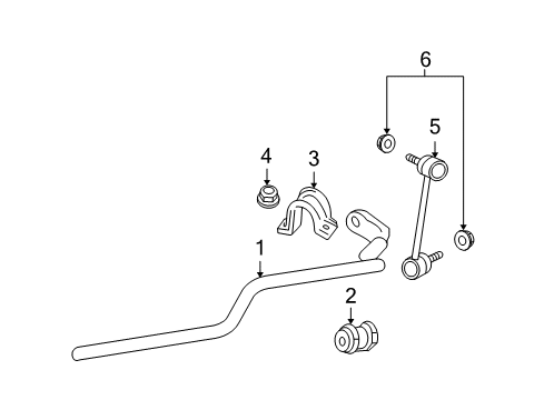 2006 Lincoln Zephyr Stabilizer Bar & Components - Front Diagram