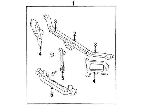 1998 Mercury Villager Side Support, Upper Passenger Side Diagram for F3XY8A193A