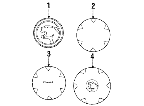 1999 Mercury Cougar Wheel Cap Diagram for F8RZ1130EA