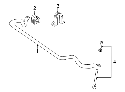 2000 Ford Expedition Stabilizer Bar & Components - Front Diagram