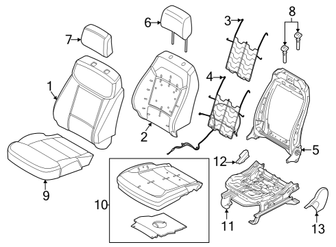2022 Ford F-150 Lightning Passenger Seat Components Diagram 2 - Thumbnail