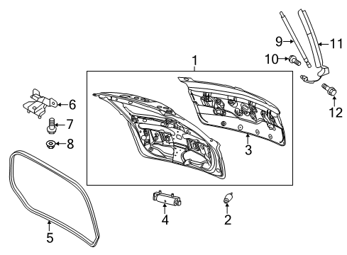 2012 Lincoln MKT Gate & Hardware Diagram