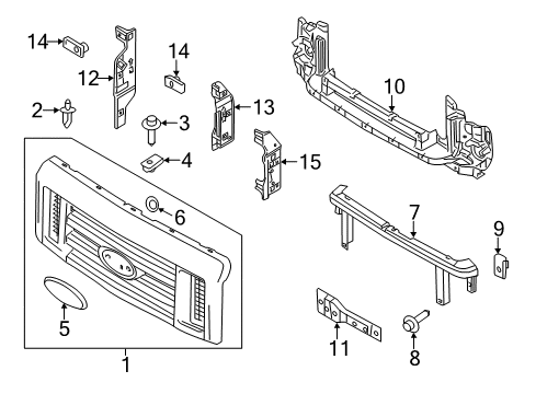 2013 Ford E-250 Grille & Components Diagram