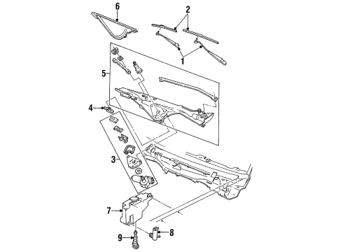 1997 Ford Crown Victoria Wiper & Washer Components Diagram