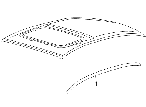 2015 Ford Police Interceptor Sedan Exterior Trim - Roof Diagram