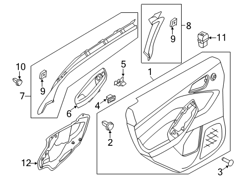 2013 Ford Focus Interior Trim - Rear Door Diagram