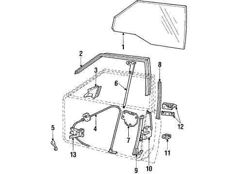 1985 Ford EXP Front Door Diagram