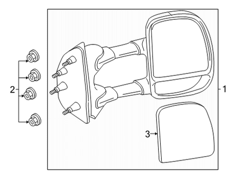 2021 Ford E-350 Super Duty Mirrors Diagram