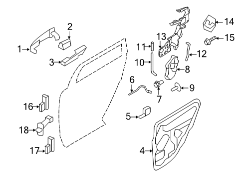 2009 Lincoln MKX Rear Door - Lock & Hardware Diagram