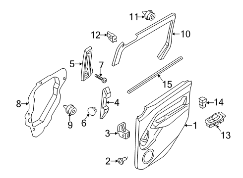 2021 Ford Transit Connect Interior Trim - Side Door Diagram