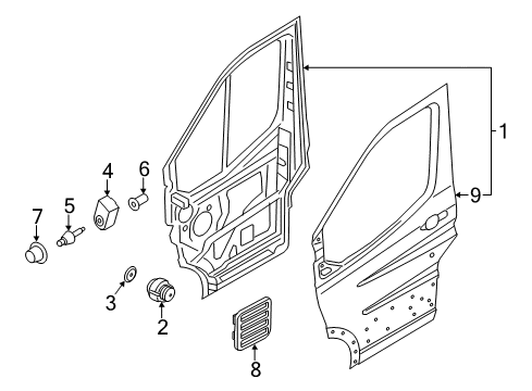 2017 Ford Transit-150 Front Door Diagram