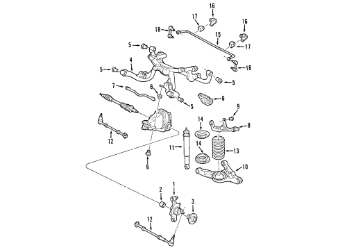 2001 Ford Mustang Stabilizer Bar, Rear Diagram for XR3Z-5A772-DA