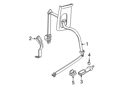 2002 Mercury Mountaineer Rear Seat Belts Diagram 3 - Thumbnail