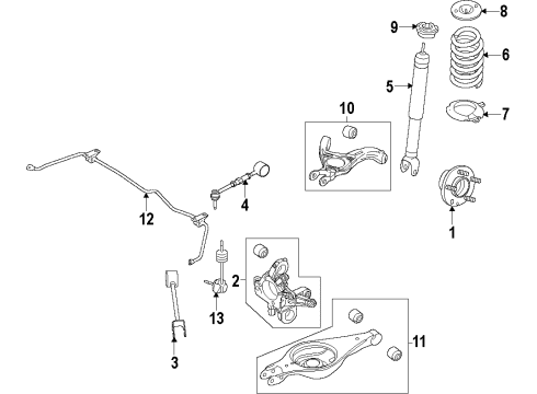 2014 Ford Police Interceptor Utility Suspension Crossmember, Rear Diagram for DB5Z-5R003-E