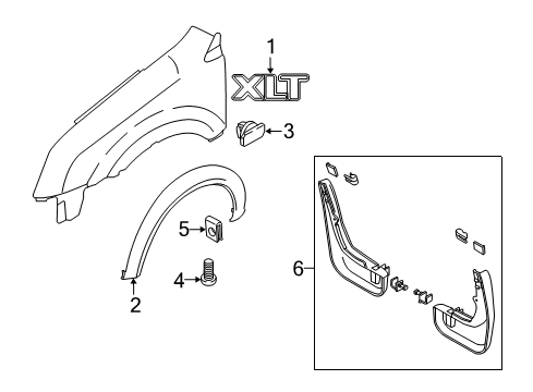 2012 Ford Transit Connect Exterior Trim - Fender Diagram