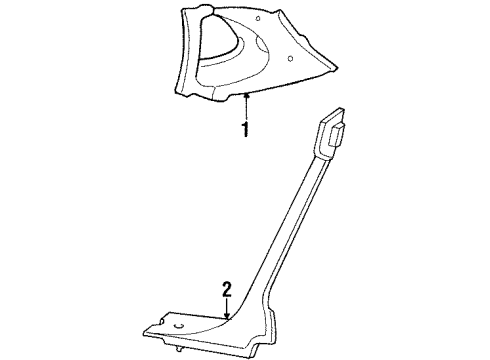 1997 Ford Taurus Interior Trim - Quarter Panels Diagram 1 - Thumbnail