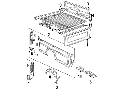1993 Ford F-350 Side Panel, Floor Diagram