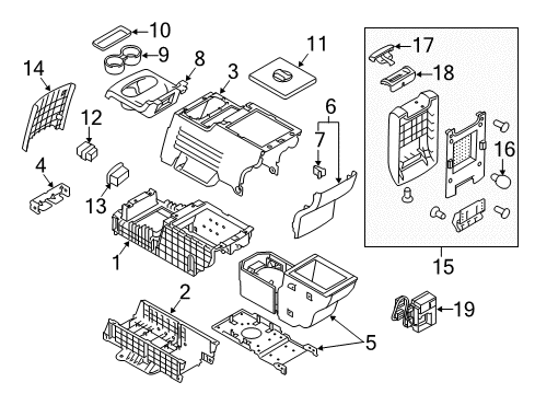 2010 Ford Flex Front Console, Rear Console Diagram