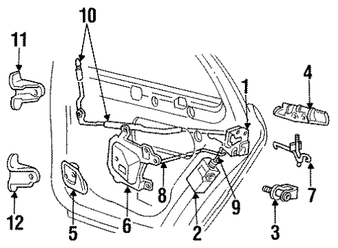 1993 Mercury Sable Door & Components Diagram