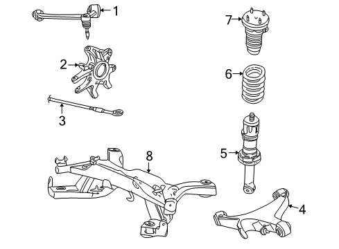 2002 Ford Thunderbird Rear Suspension, Control Arm Diagram 1 - Thumbnail