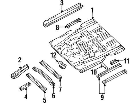2001 Mercury Villager Front Floor Pan Diagram for 1F5Z-1211135-BA