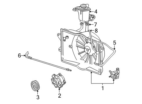 2002 Lincoln LS Cooling System, Radiator, Water Pump, Cooling Fan Diagram