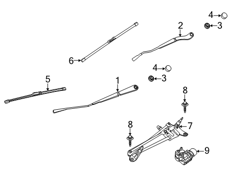 2022 Ford Escape Wiper & Washer Components Diagram 2 - Thumbnail