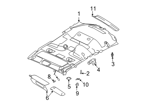2005 Ford Expedition Interior Trim - Roof Diagram