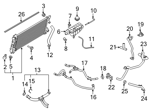 2019 Ford Expedition Radiator & Components Diagram
