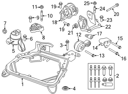 2012 Ford Fusion Transmission Mount Bracket, Upper Diagram for 9E5Z-6031-A