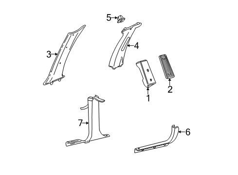 2007 Ford Taurus Foot Rest Diagram for YF1Z-5412020-AA