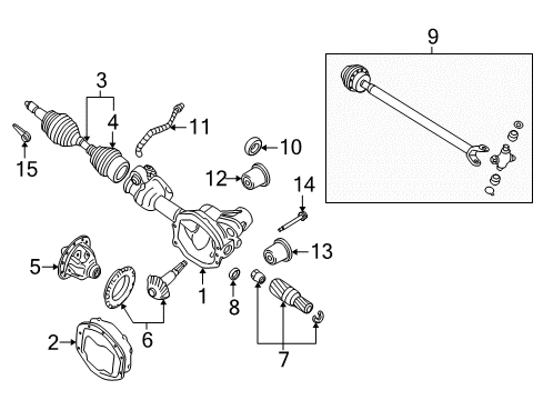 2007 Mercury Mountaineer Carrier & Front Axles Diagram