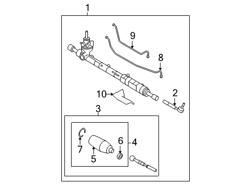 2008 Ford Fusion Steering Column & Wheel, Steering Gear & Linkage Diagram 3 - Thumbnail